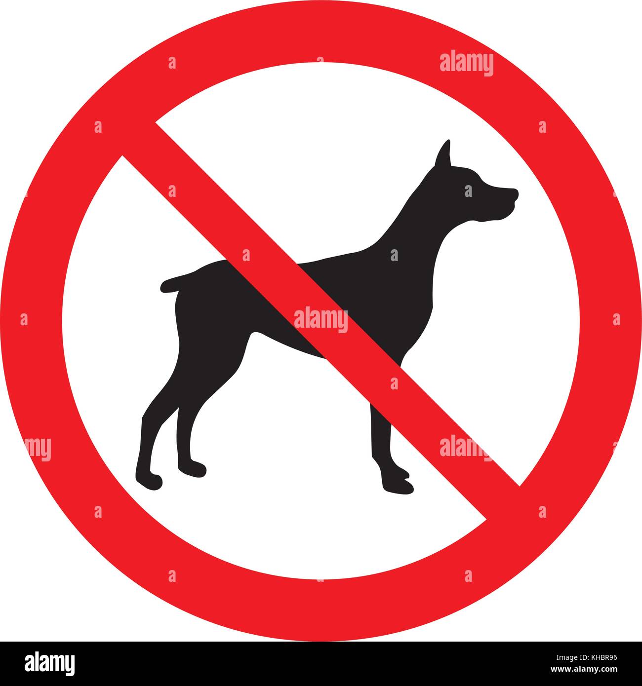 No dogs allowed. Dog prohibition sign, vector illustration Stock Vector