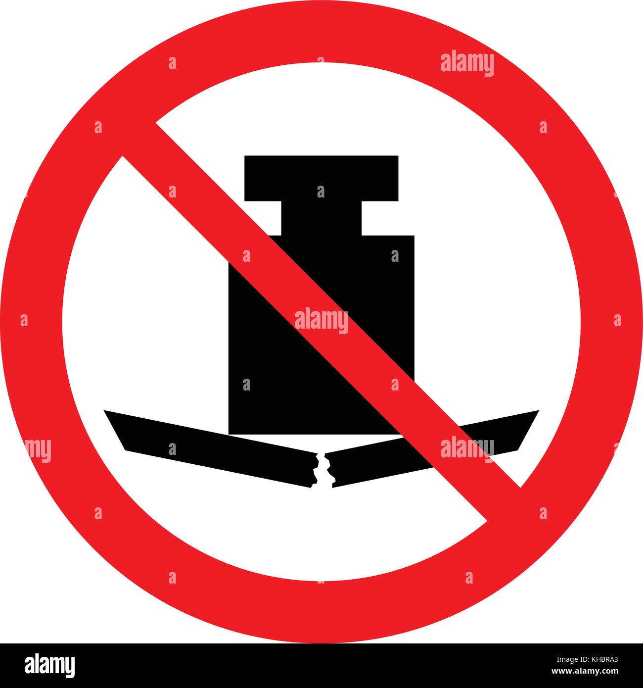 No heavy load, do not place heavy objects on surface, prohibition sign, vector illustration. Stock Vector