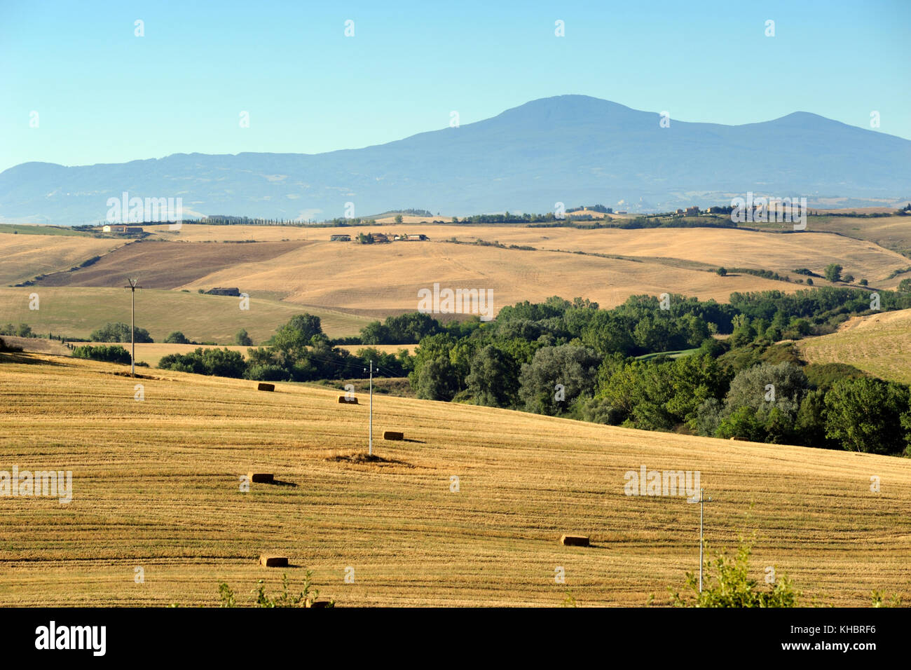 Italy, Tuscany, Crete Senesi, countryside and Monte Amiata Stock Photo