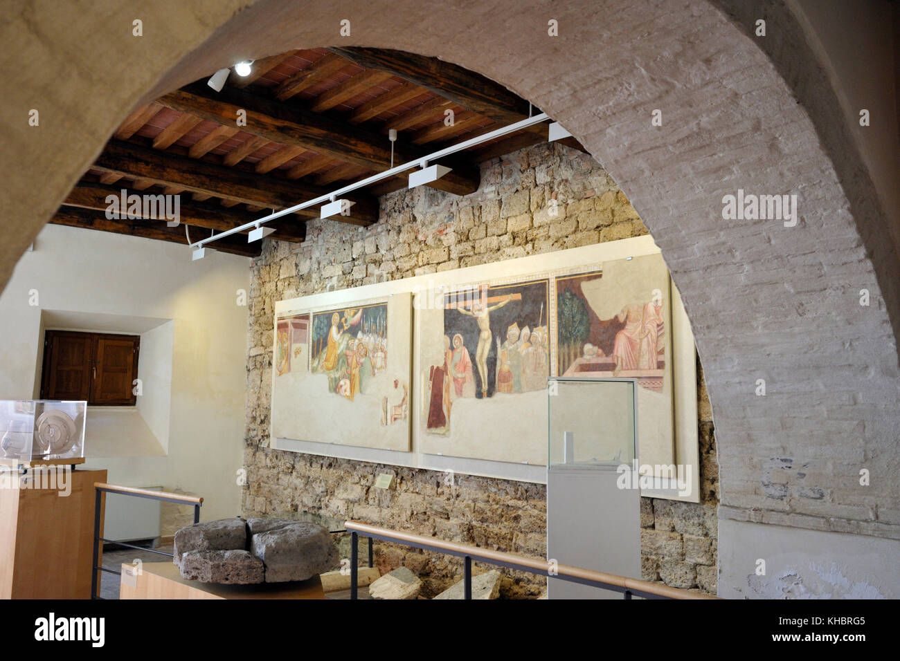 Museo Civico Archeologico e d'Arte Sacra Palazzo Corboli, museum, Asciano, Tuscany, Italy Stock Photo