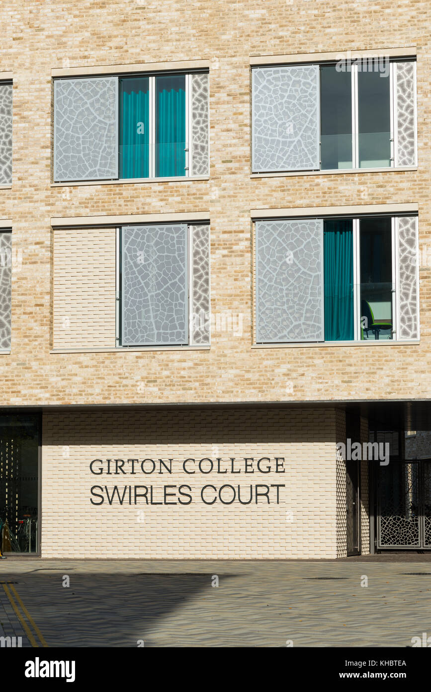 Girton College's Swirles Court forms part of the new district of Eddington being built from the ground up in North West Cambridge. Cambridgeshire, UK. Stock Photo