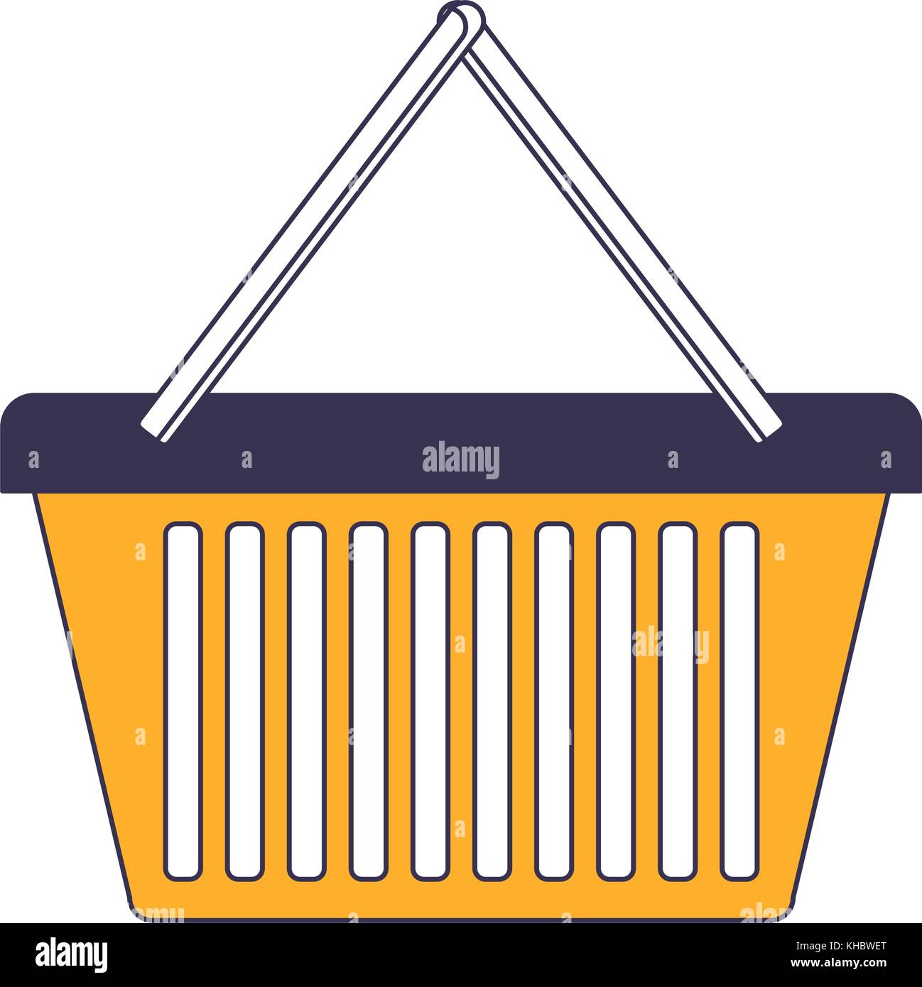 shopping basket icon in color sections silhouette Stock Vector Image ...