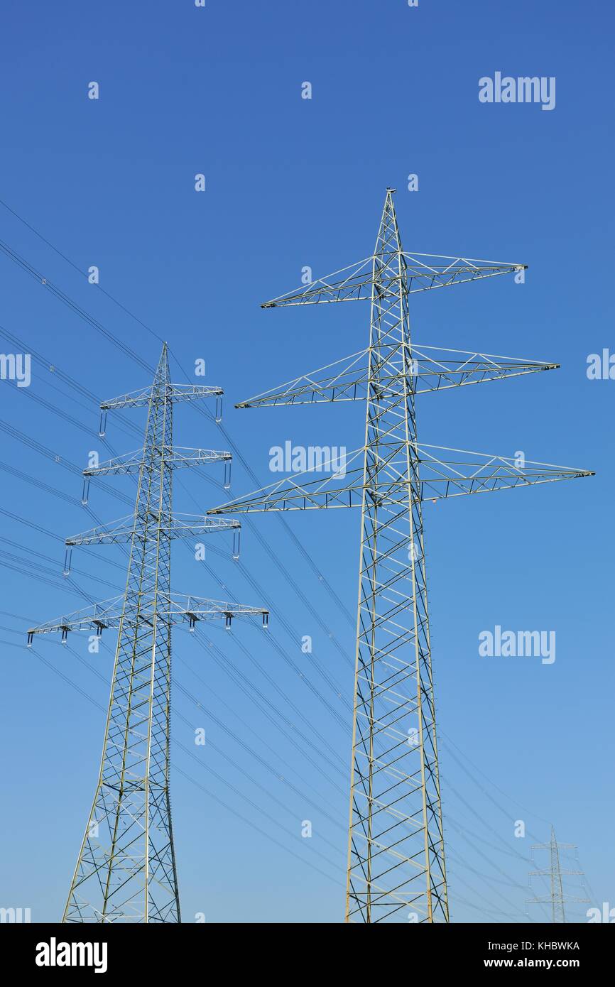 High-voltage pylons, Baden-Württemberg, Germany Stock Photo - Alamy