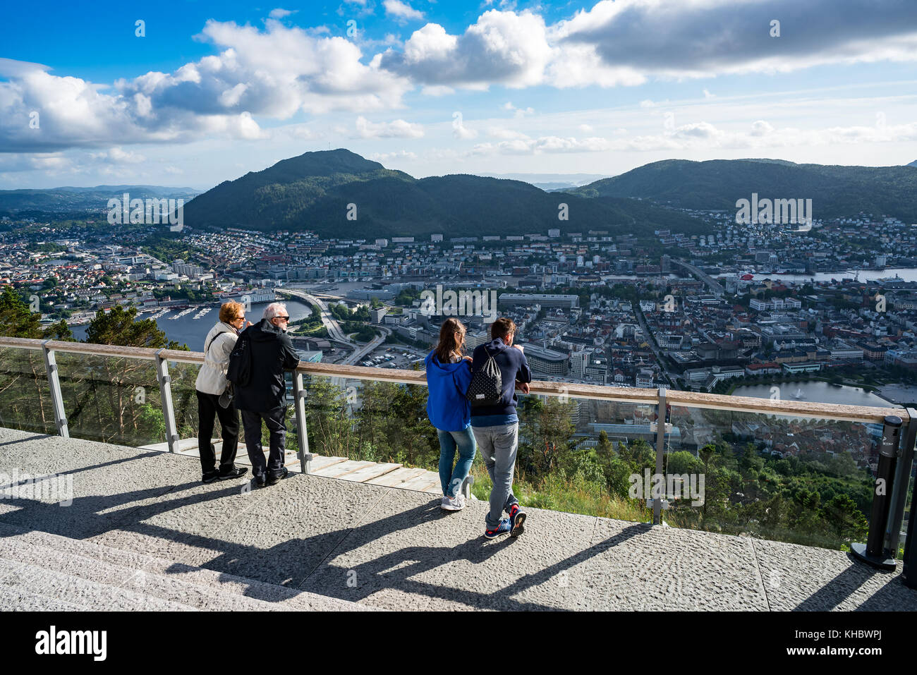 BERGEN, NORWAY - JUNE 15,2017: Viewing point Bergen is a city and municipality in Hordaland on the west coast of Norway. Bergen is the second-largest  Stock Photo