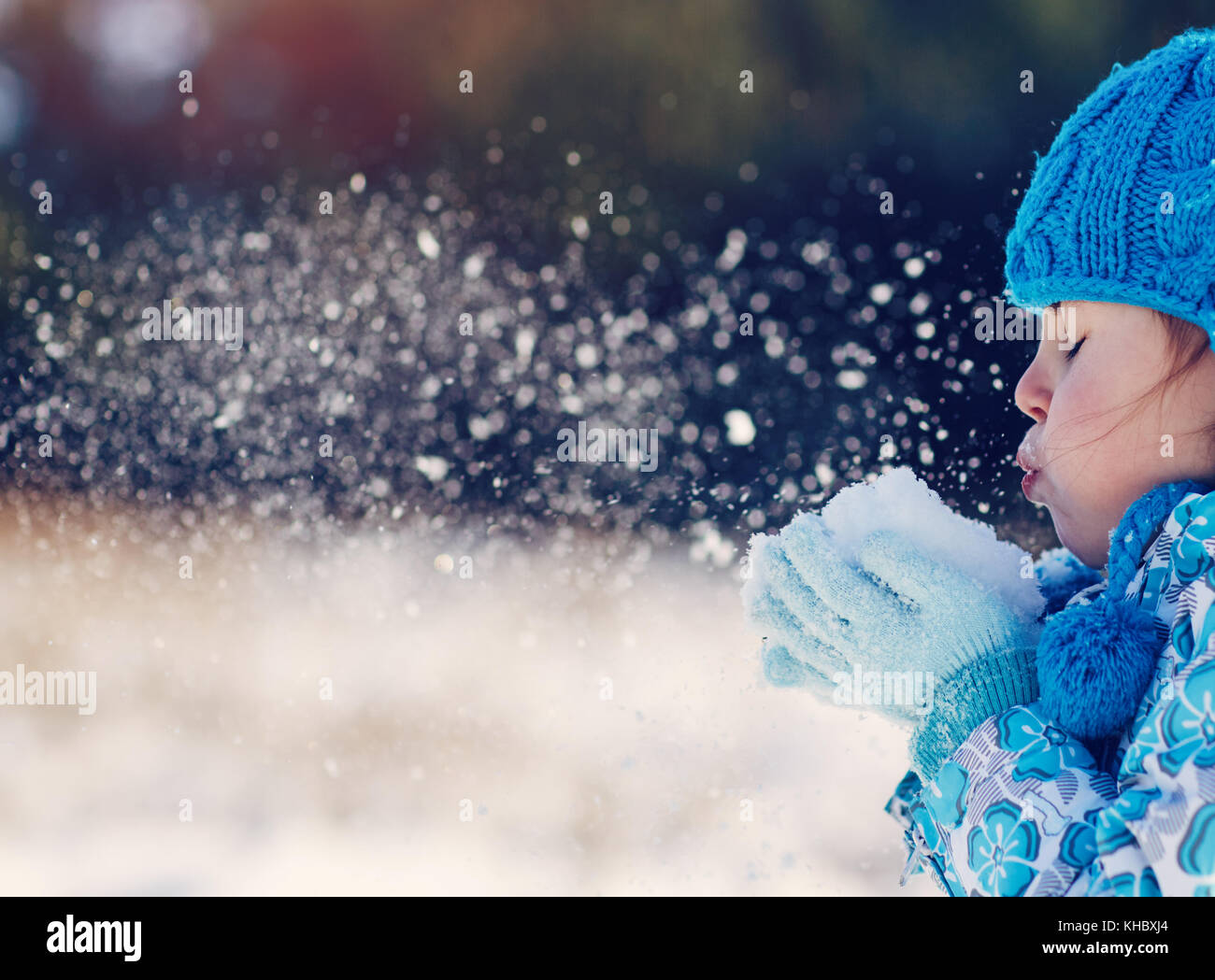 Enjoy snowy winter Stock Photo