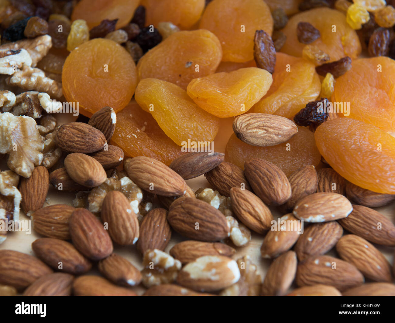 Different dry fruits. Stock Photo