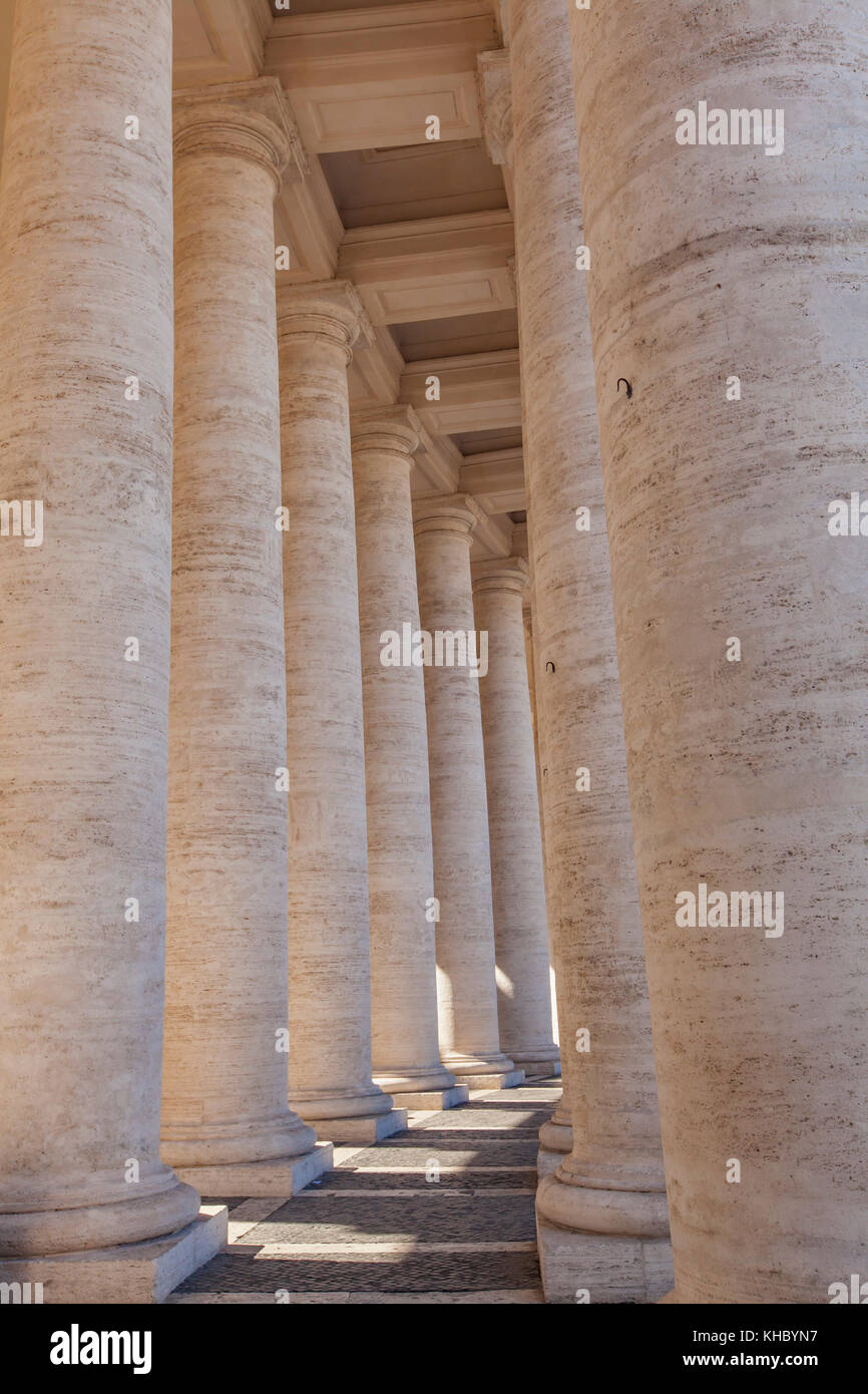 Detail from colonnade in Piazza San Pietro (St Peter's Square) in ...