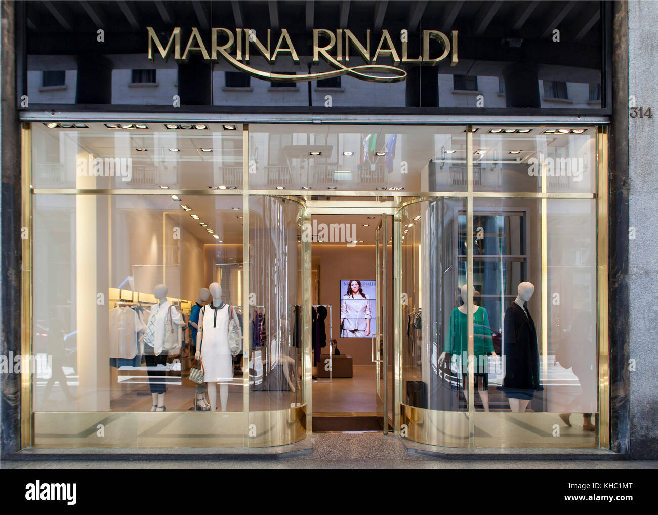 TURIN, ITALY - 3, 2015: Marina Rinaldi store in Turin, Italy. Marina Rinaldi is plus-size clothing brand of Italian Max Mara Fashion G Stock - Alamy