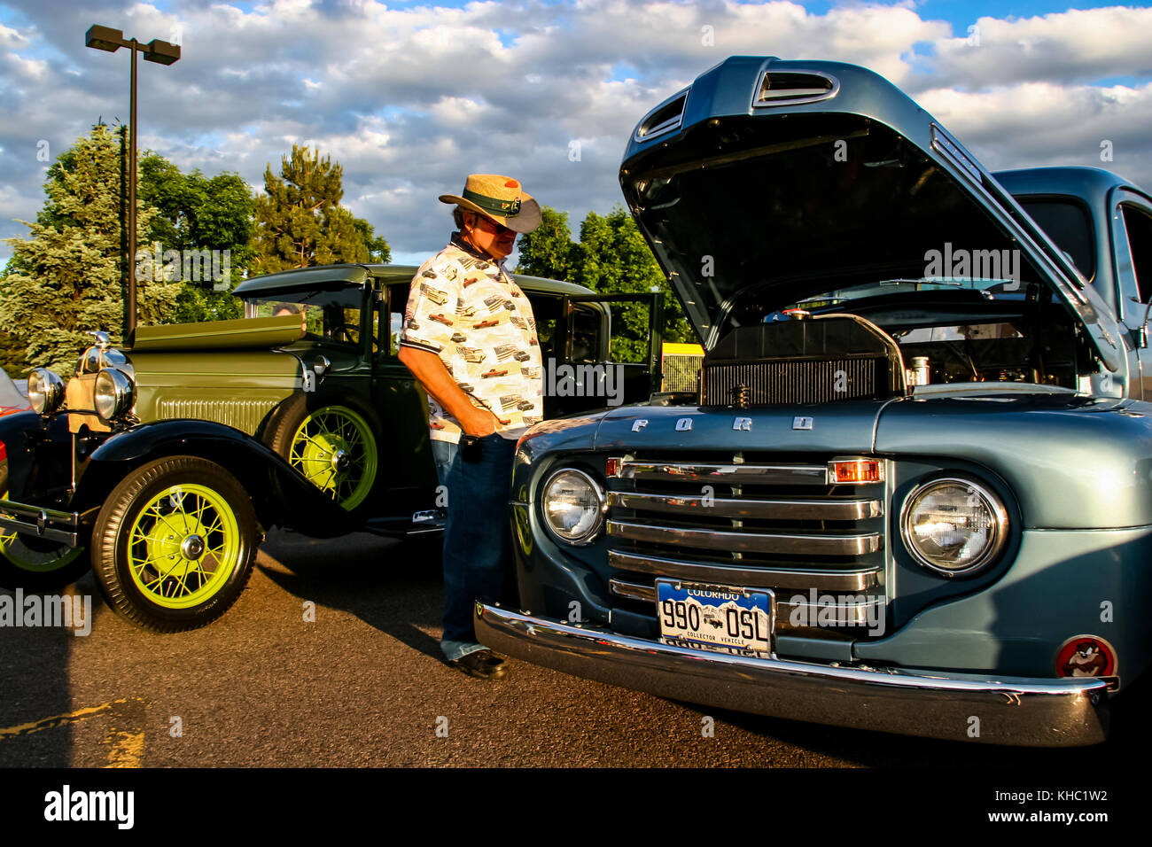 DENVER, USA JUNE 19, 2008 Classic car at Burger King Classic Car
