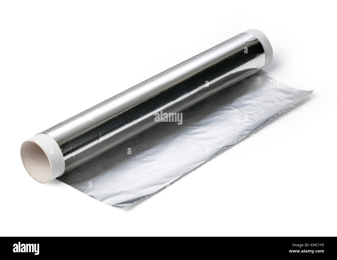 Four different roll of aluminum foil for food storage and cooking, isolated  image on white background. Foil rolls of different size: length and thickn  Stock Photo - Alamy