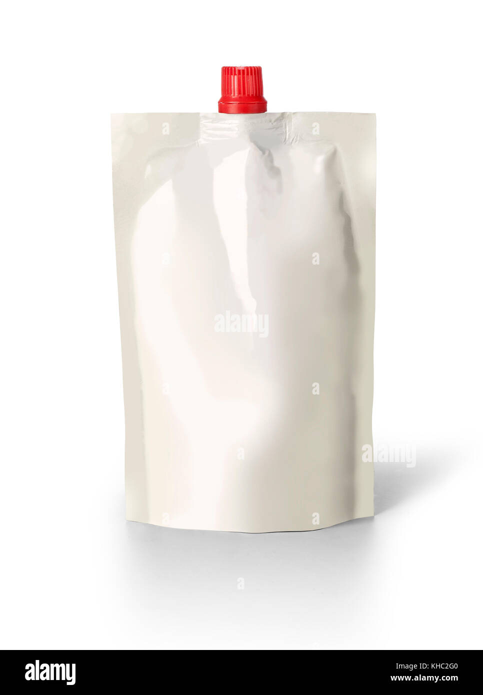 Blank spout pouch with cap or doy pack isolated on white with clipping path Stock Photo