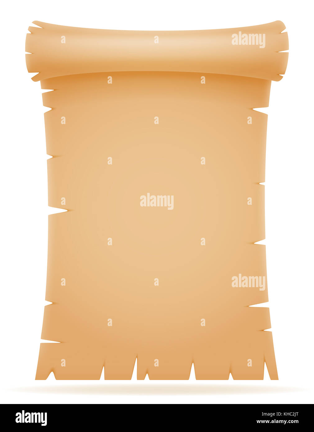 old paper scroll vector illustration isolated on white background Stock ...