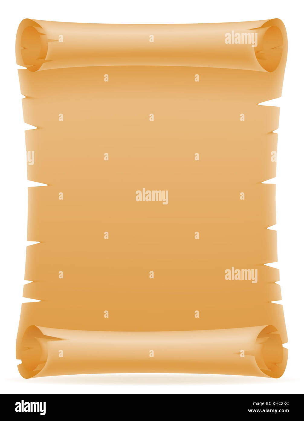 old paper scroll vector illustration isolated on white background Stock ...