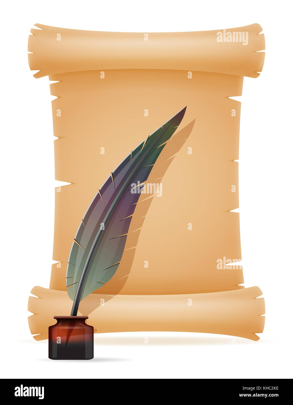 old paper scroll vector illustration isolated on white background Stock ...