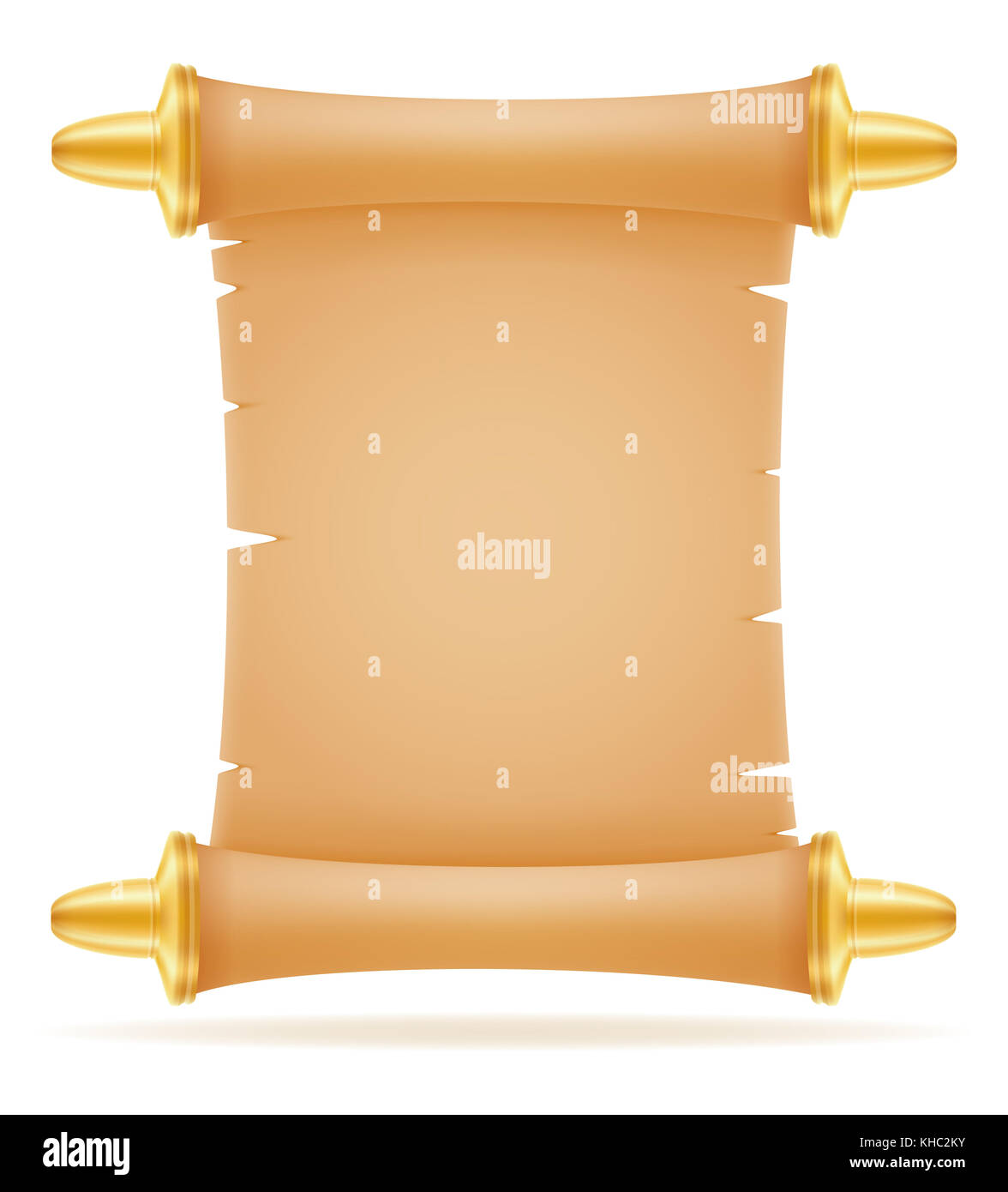 old paper scroll vector illustration isolated on white background Stock ...