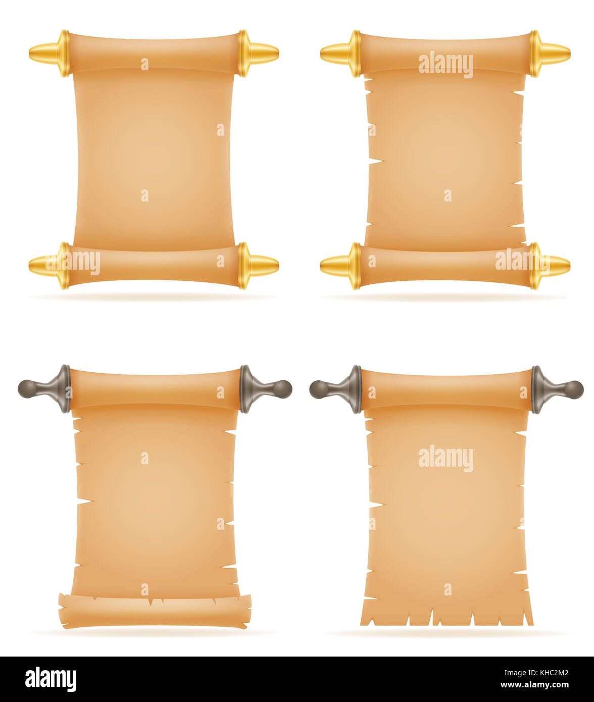 old paper scroll vector illustration isolated on white background Stock ...
