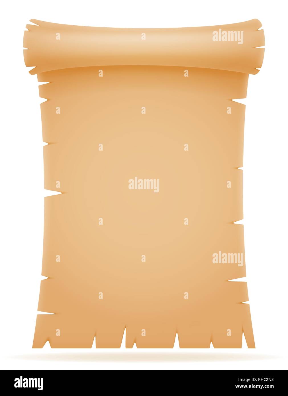 old paper scroll vector illustration isolated on white background Stock ...