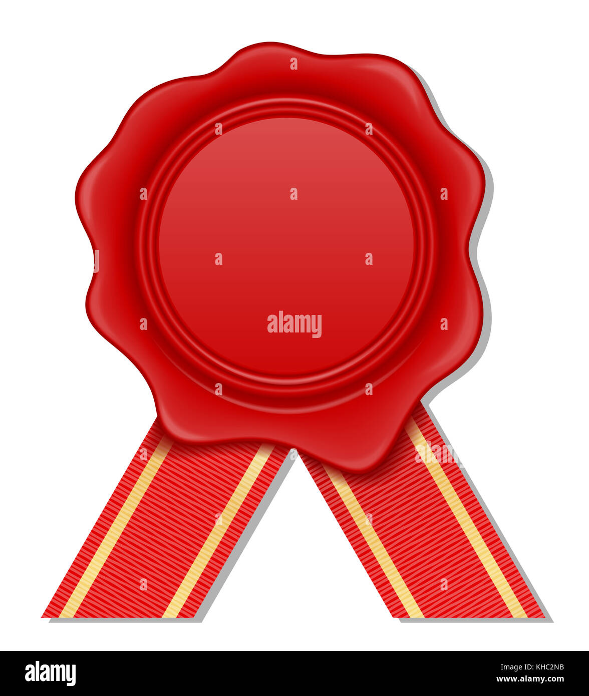 red wax stamp vector illustration isolated on white background Stock