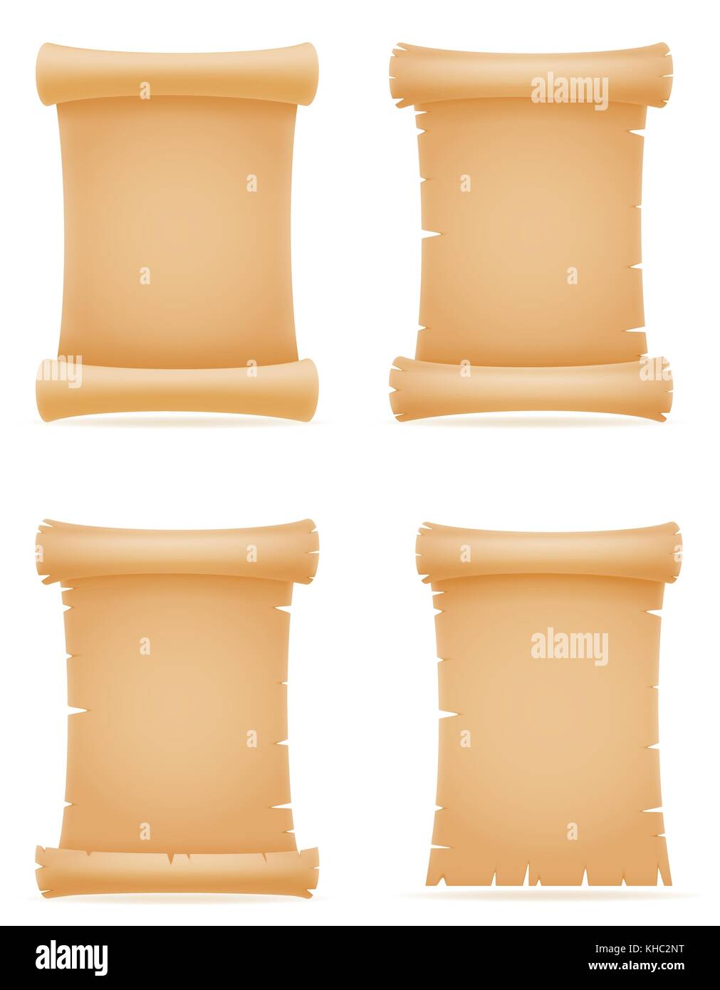 old paper scroll vector illustration isolated on white background Stock ...