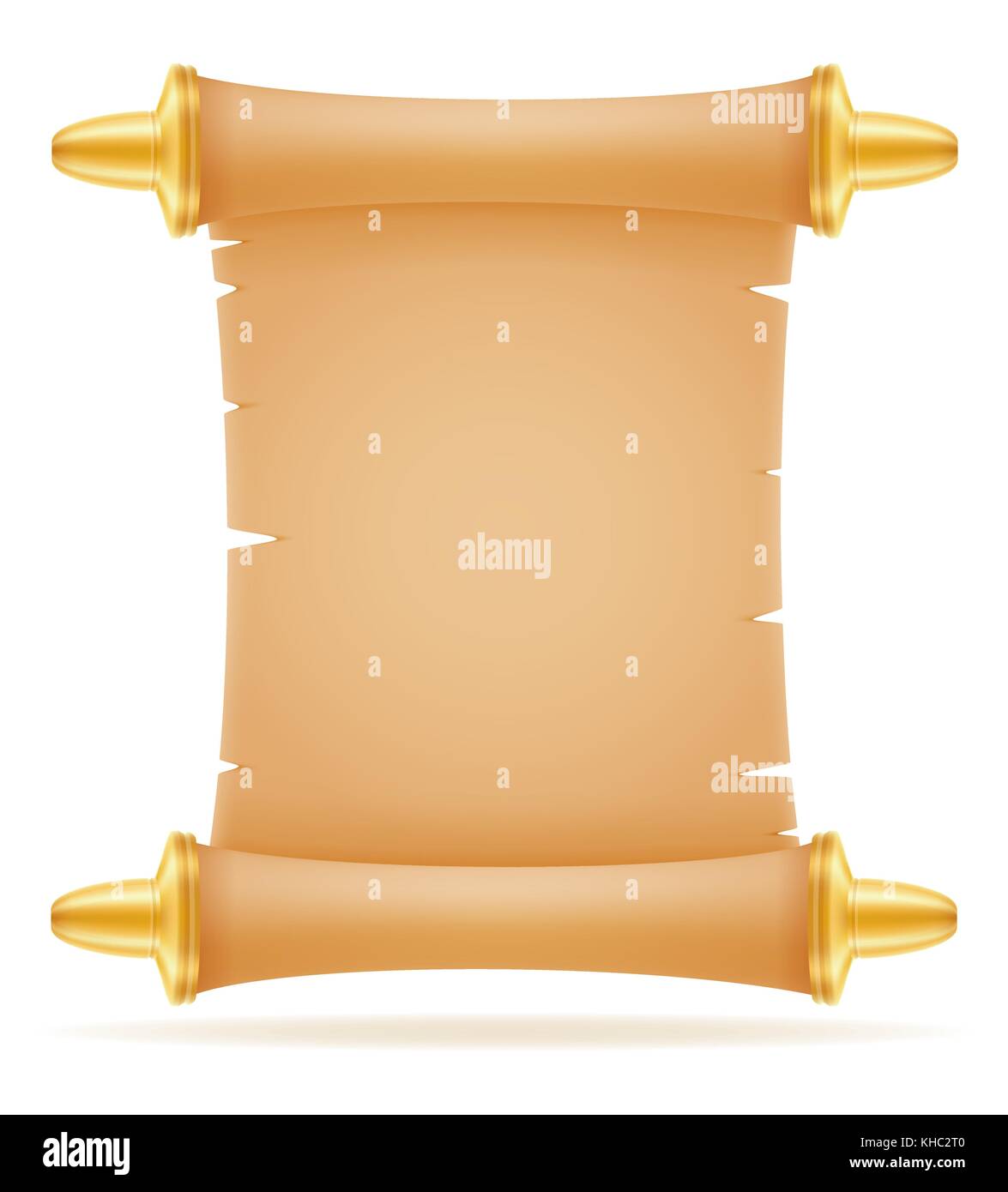 old paper scroll vector illustration isolated on white background Stock ...