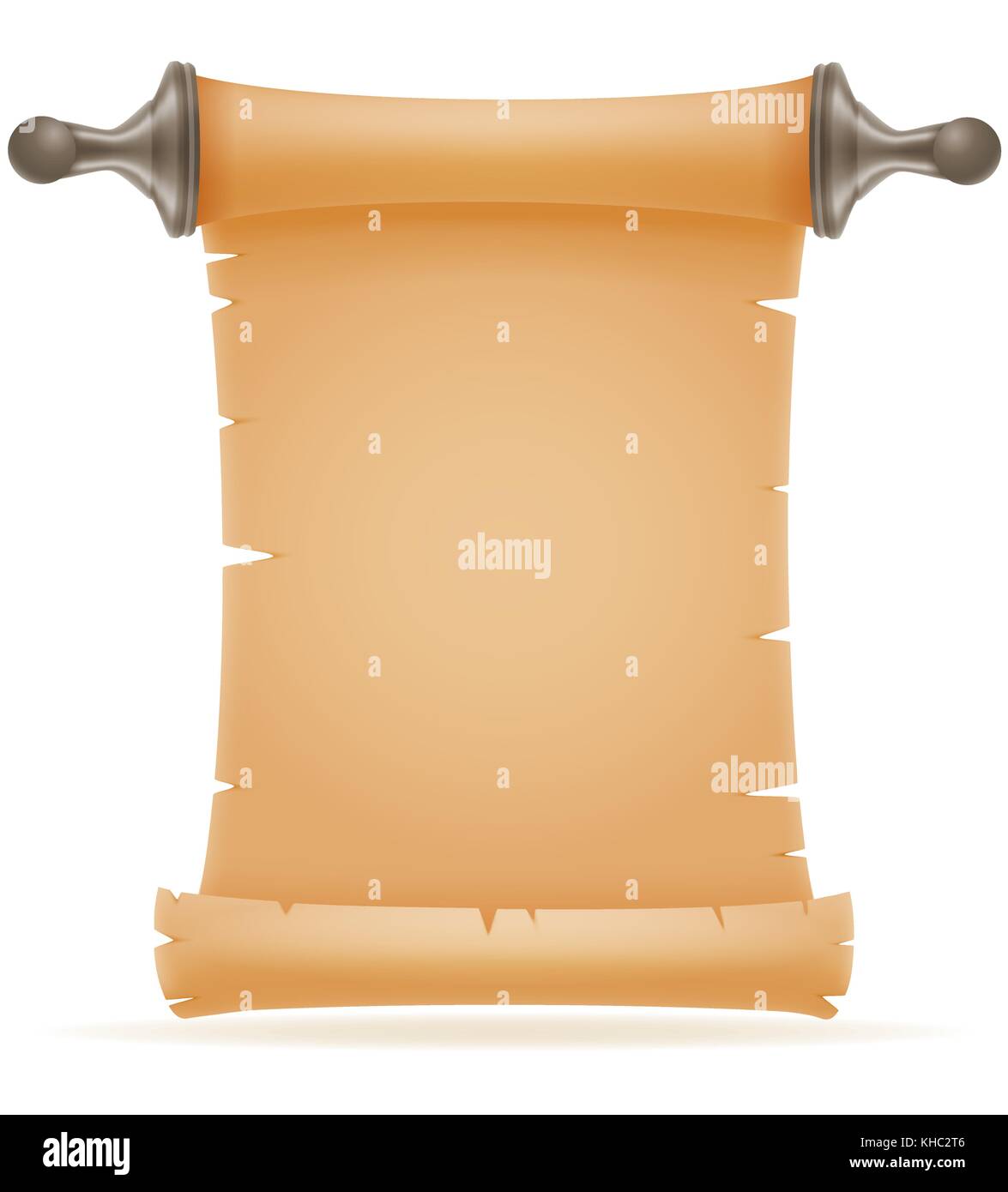old paper scroll vector illustration isolated on white background Stock ...