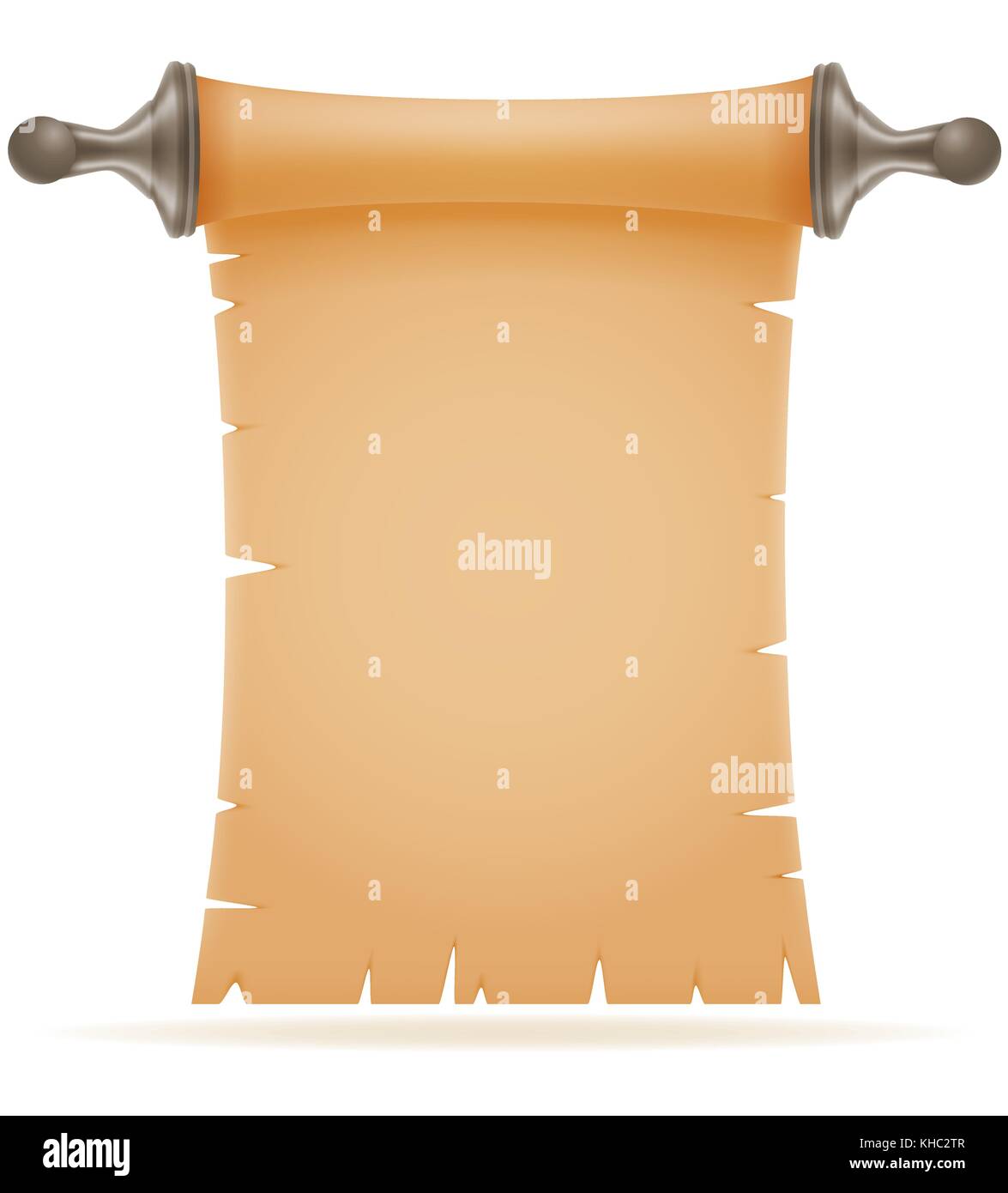 old paper scroll vector illustration isolated on white background Stock ...