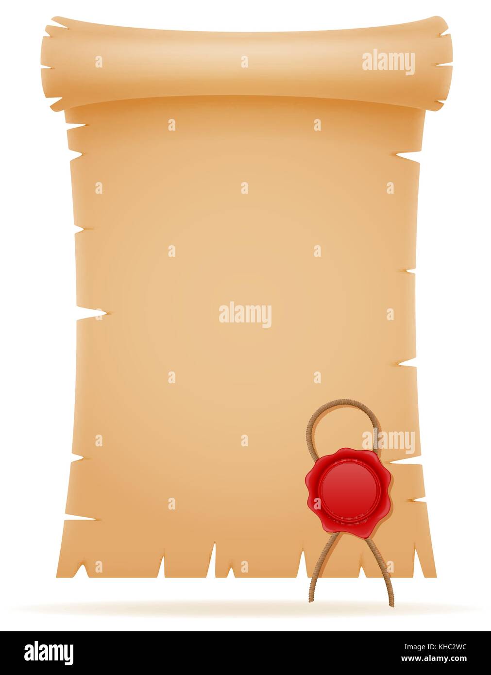 old paper scroll vector illustration isolated on white background Stock ...