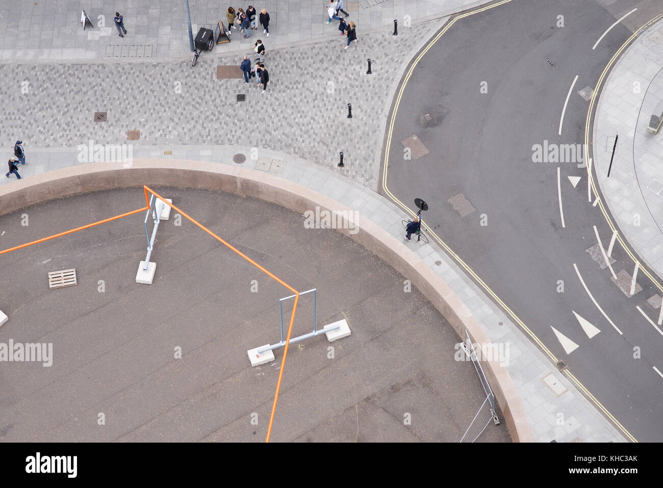 Street in London viewed from above showing shapes and patterns Stock