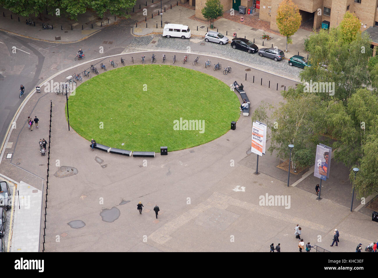 Street in London viewed from above showing shapes and patterns Stock