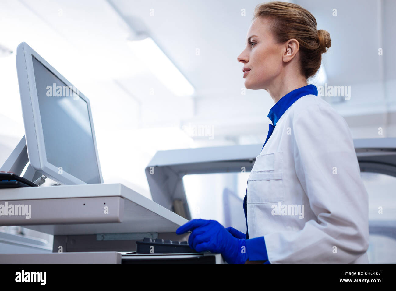 Appealing scientist finding out medical mysteries  Stock Photo