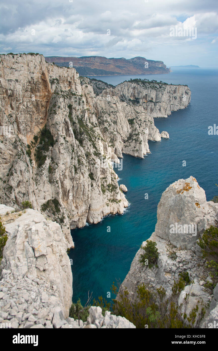 White cliffs in Calanques national park *** Local Caption *** France ...