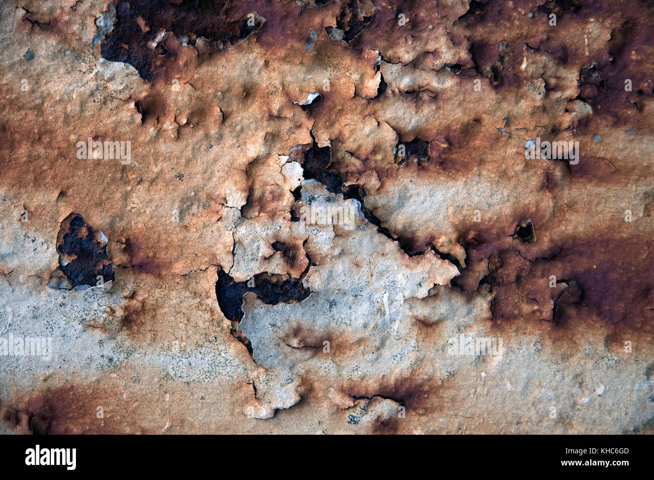 Detailed close-up images of rust patterns and textures. Stock Photo