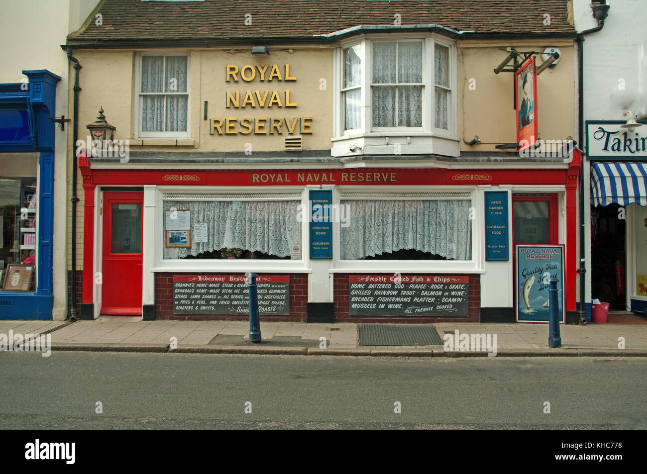 Whitstable, Royal Naval Reserve Pub, and Cafe, Kent, Stock Photo
