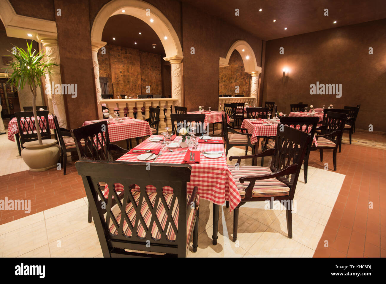 Interior Design Of A Luxury Hotel Restaurant Dining Area With Ornate Decor Stock Photo Alamy