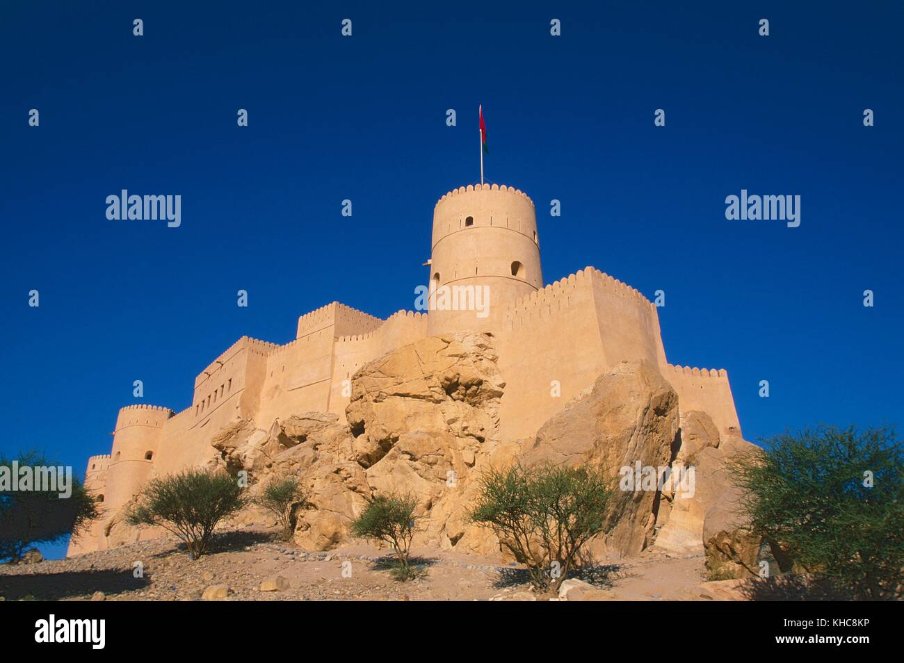 Fort, Nakhal fort, walls, tower, Al Batinah region, Oman *** Local