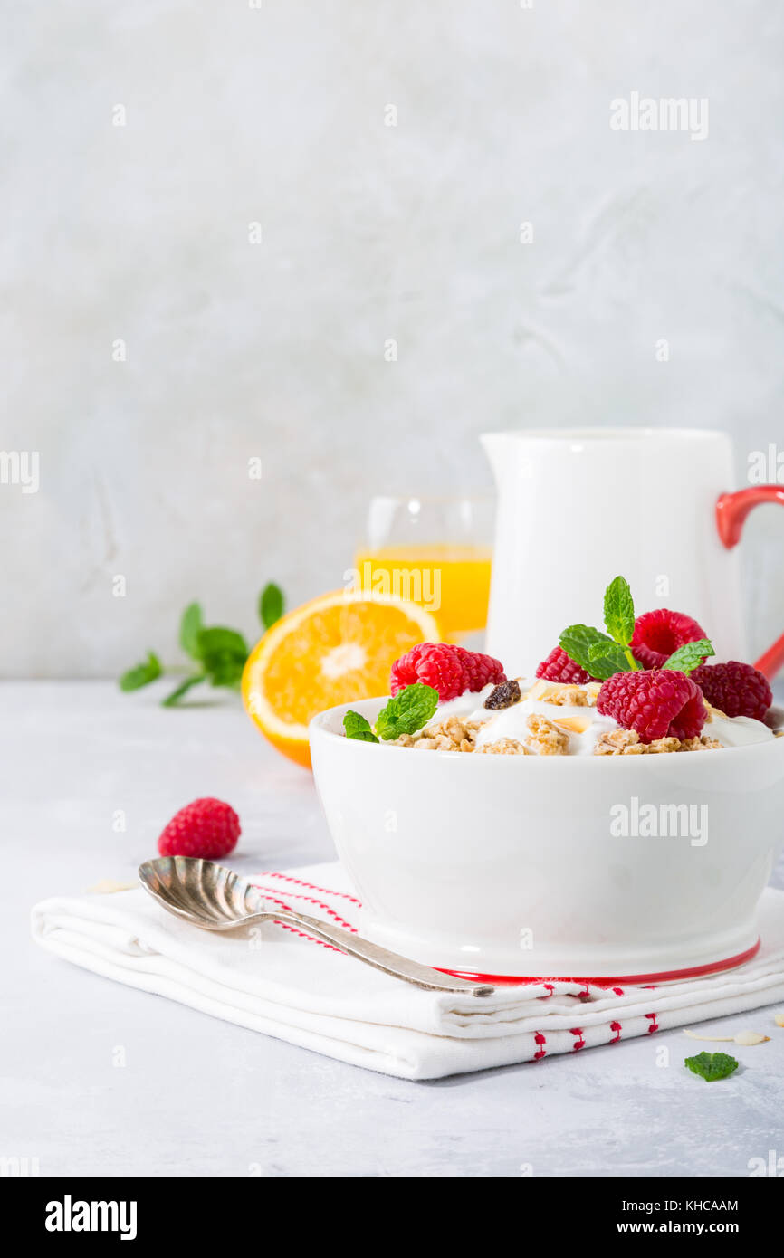 Healthy breakfast with granola and berries Stock Photo Alamy