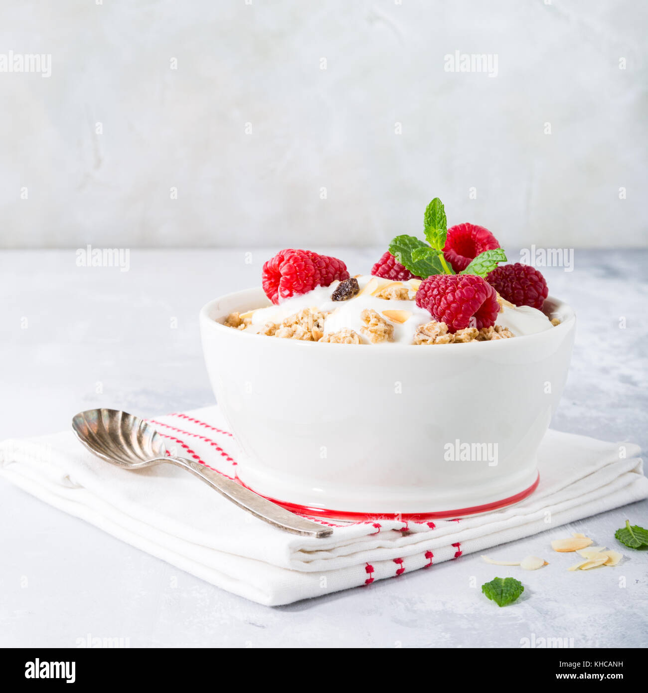 Healthy breakfast with granola and berries Stock Photo Alamy