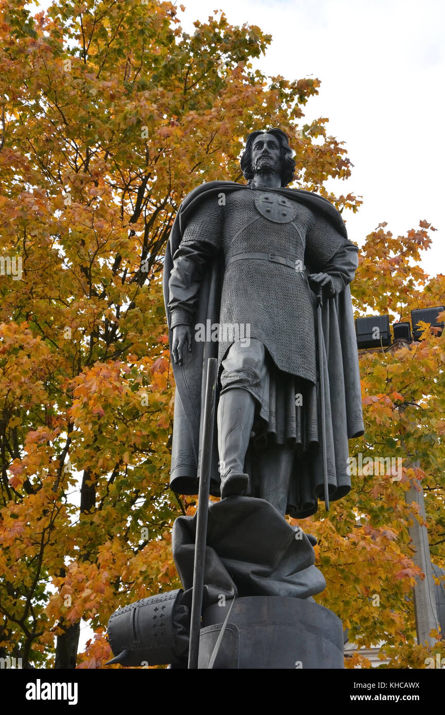 SAINT-PETERSBURG, RUSSIA - 04 OCTOBER, 2014. Monument to the Alexander Nevsky, the famous Russian grand duke Stock Photo