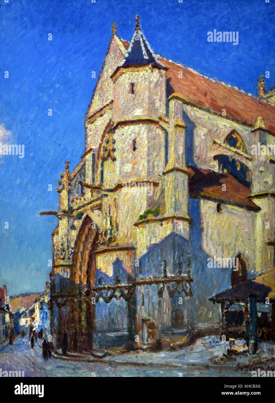 The Church at Moret (Evening) 1894  Alfred Sisley 1839 - 1899 British / French Impressionist Stock Photo