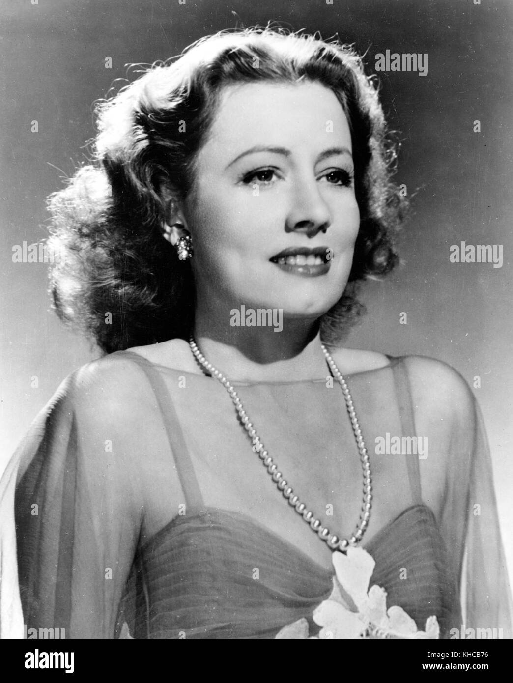 Publicity photograph of Irene Dunne, an American film actress and singer, nominated for five Best Actress Academy Awards, 1944. Stock Photo