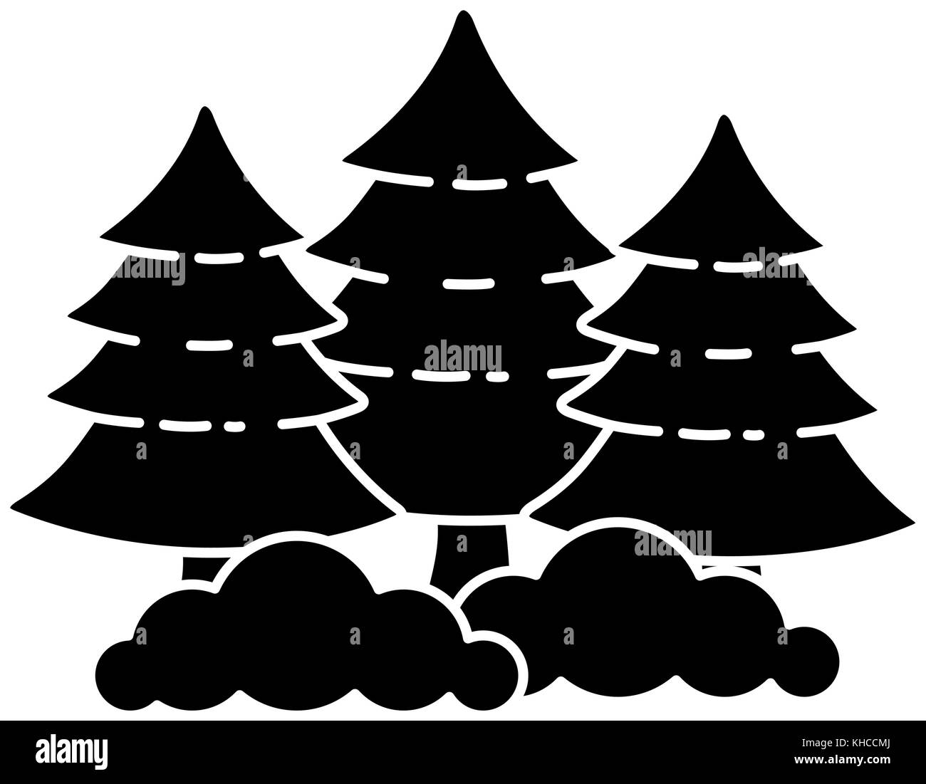 pine forest scene icon vector illustration design Stock Vector Image ...