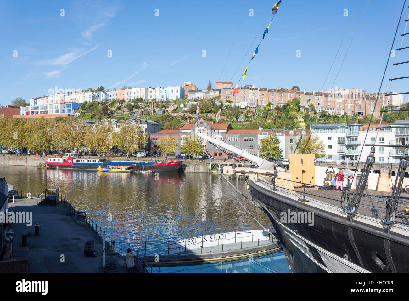 View towards Clifton Wood from Brunel's SS Great Britain, Great Western Dockyard, Spike Island, Bristol, England, United Kingdom Stock Photo