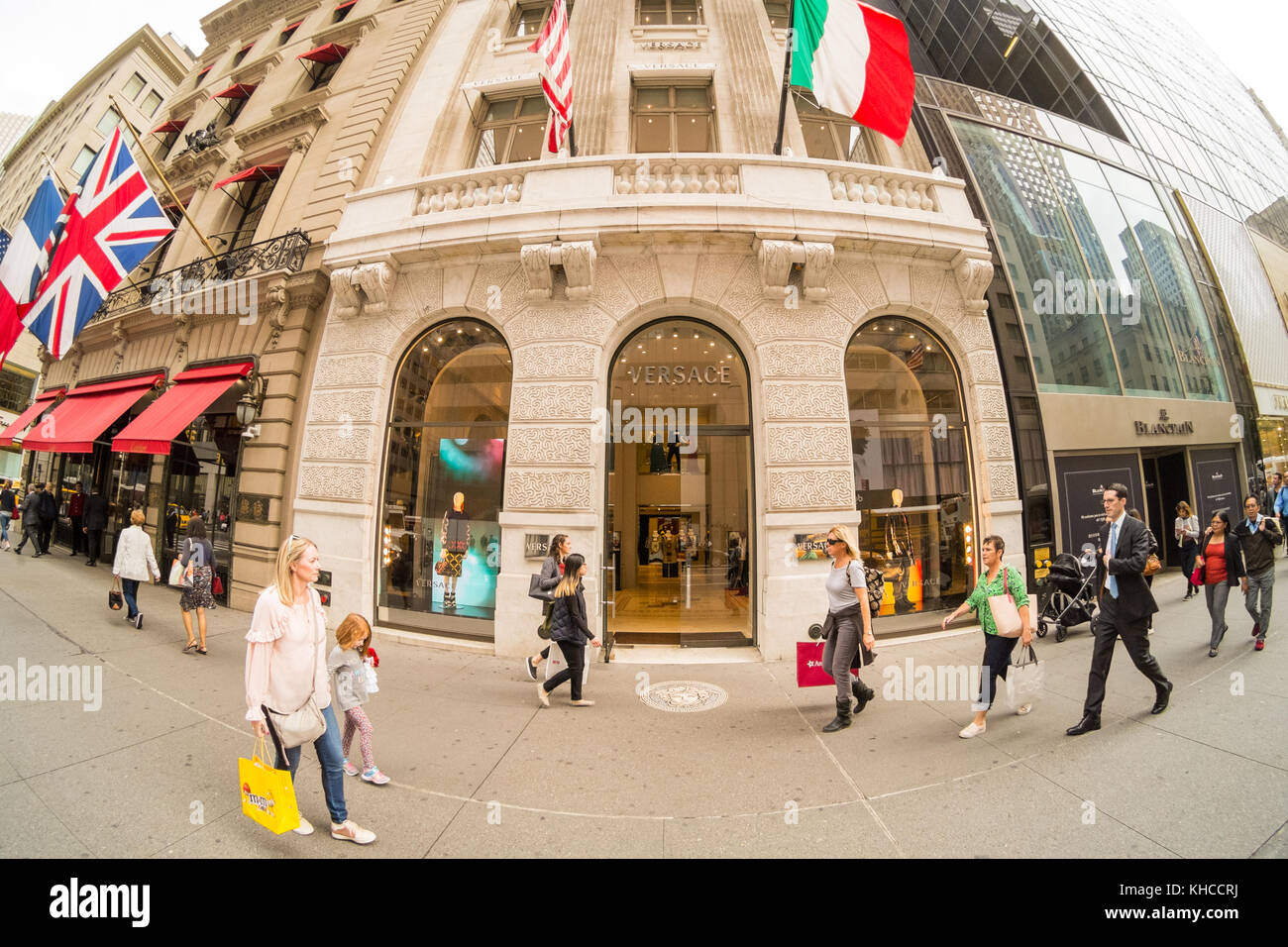 Versace shop, 5th avenue, Manhattan, New York City, United States of America. Stock Photo