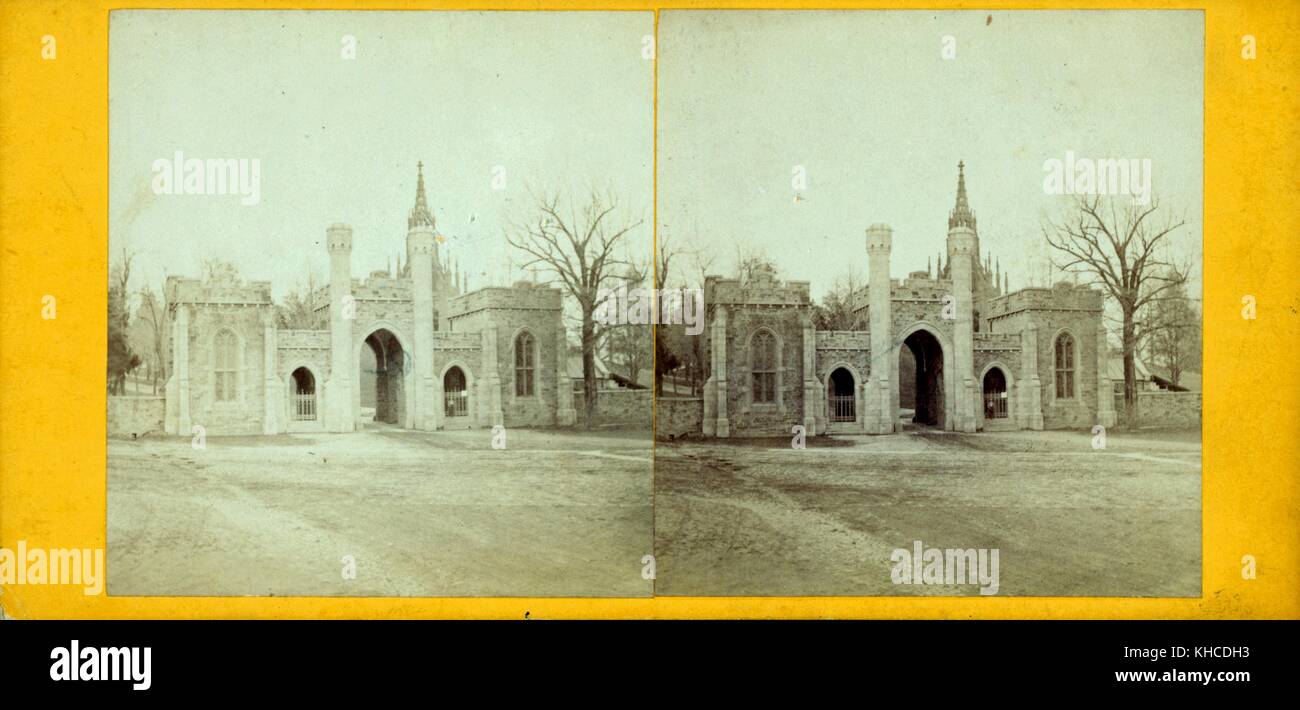 Entrance to Greenmount Cemetery, Baltimore, Maryland, 1900. From the New York Public Library. Stock Photo