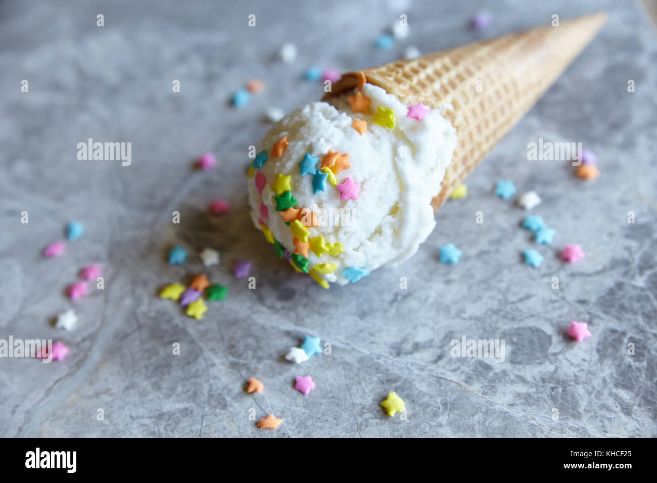 Strawberry Sprinkle Donuts with Pink Ice Cream Stock Photo Alamy