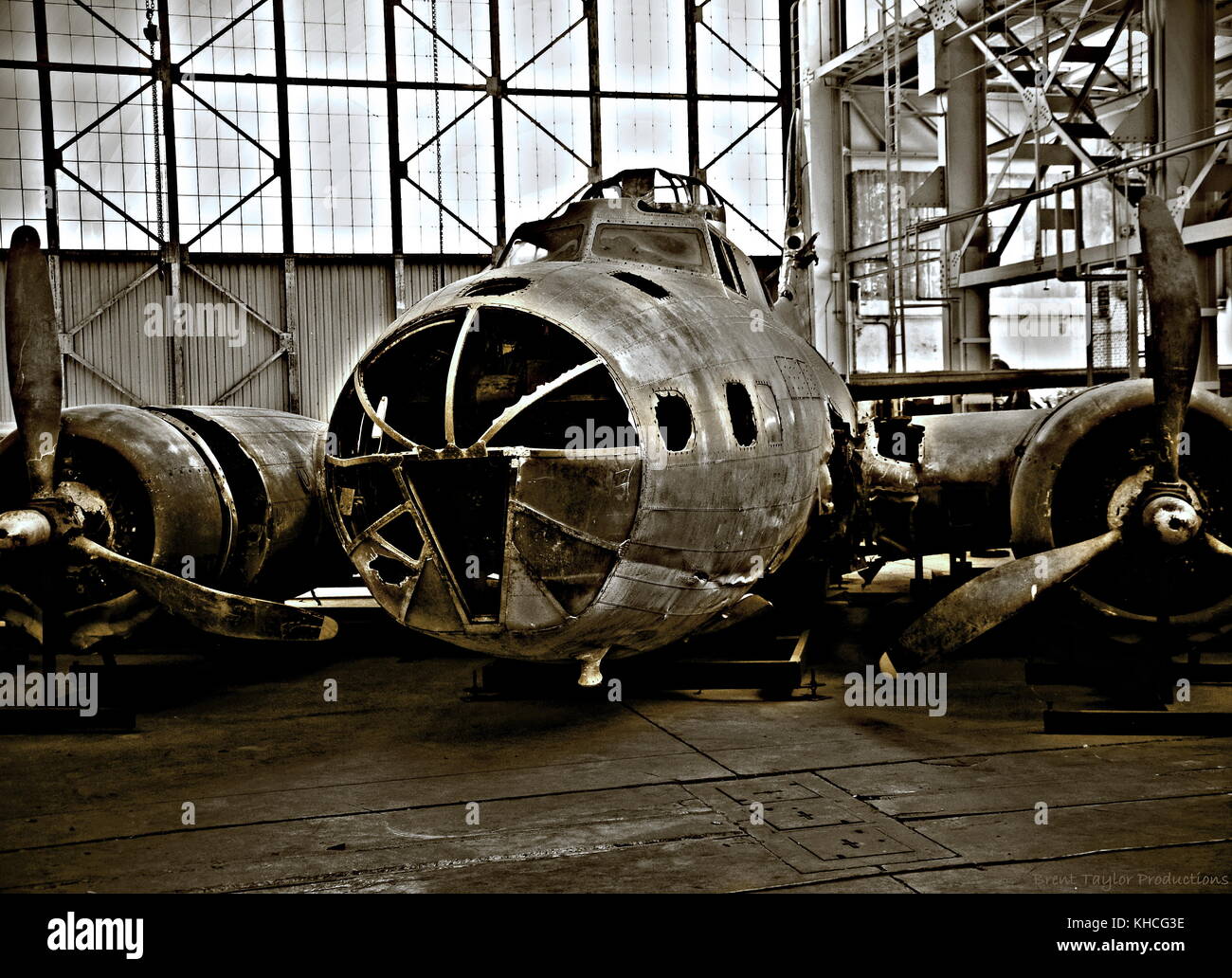 The Swamp Ghost is a Boeing B-17E Flying Fortress on display at the Pacific Aviation Museum on Ford Island, Pearl Harbor, Hawaii. Stock Photo