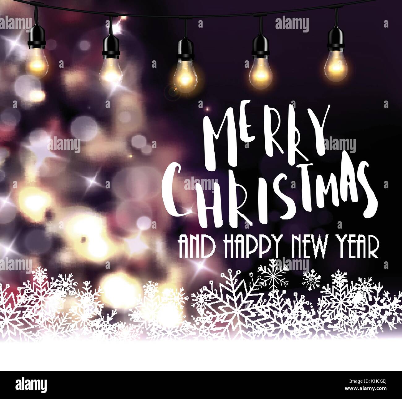 Christmas lights snow lantern Stock Vector Images - Alamy
