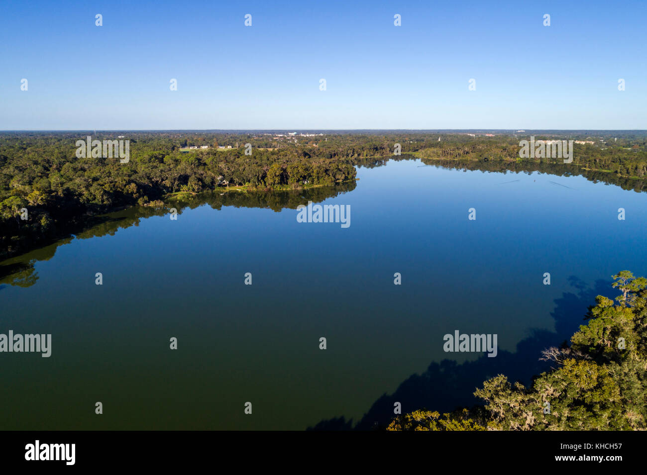 Gainesville Florida,Bivens Arm,lake,water,aerial overhead view,USA US United States America North American,FL17103002d Stock Photo