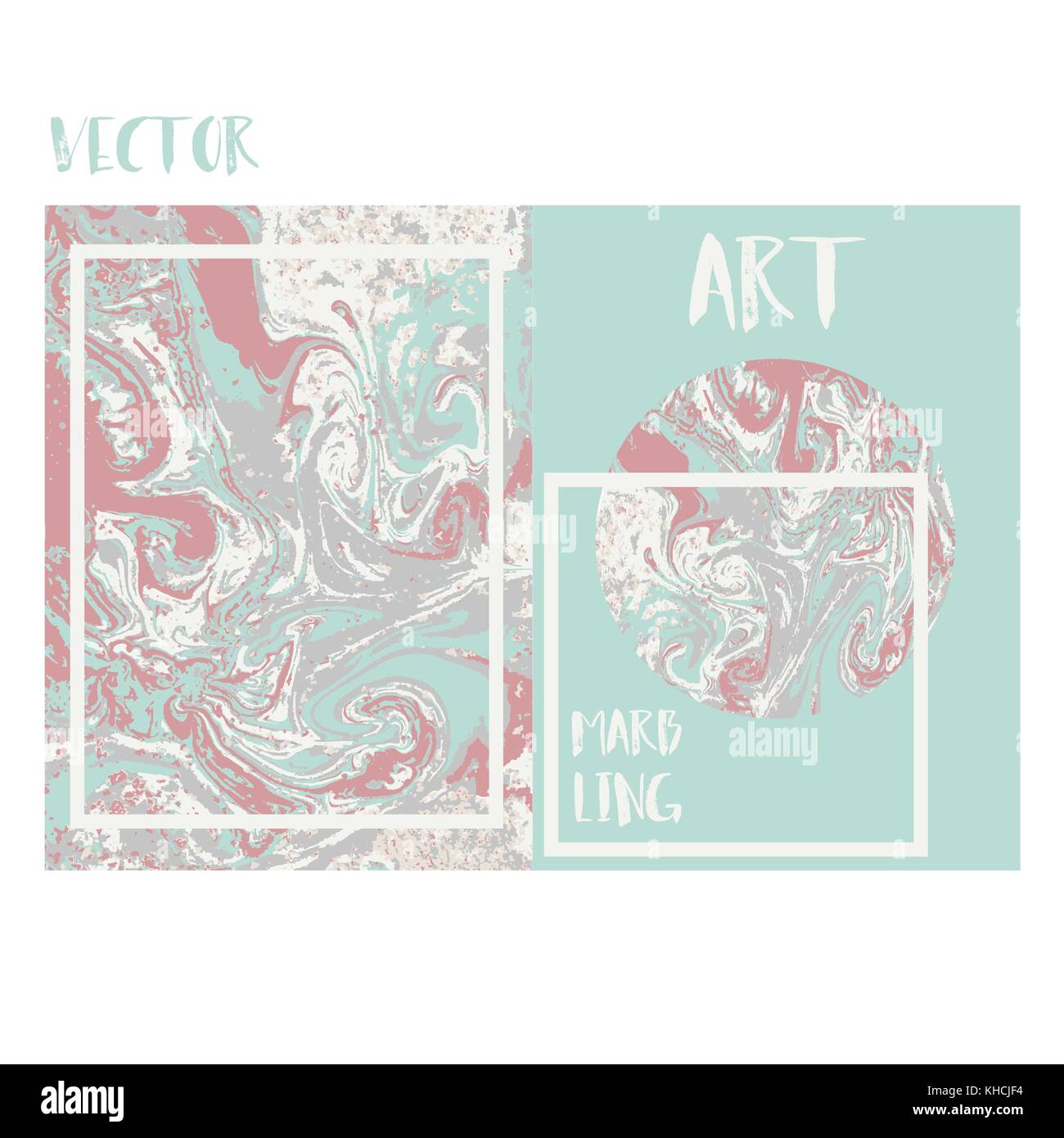 Marbled pink and mint modern abstract background. Liquid marble pattern ...