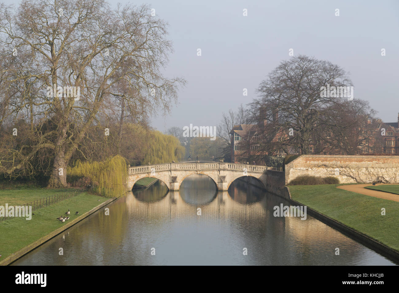UK, Cambridge, Clare footbridge over the river Cam. Stock Photo